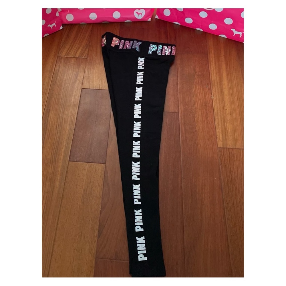 PINK Victoria’s Secret Ombré Rainbow BLING Leggings size XS